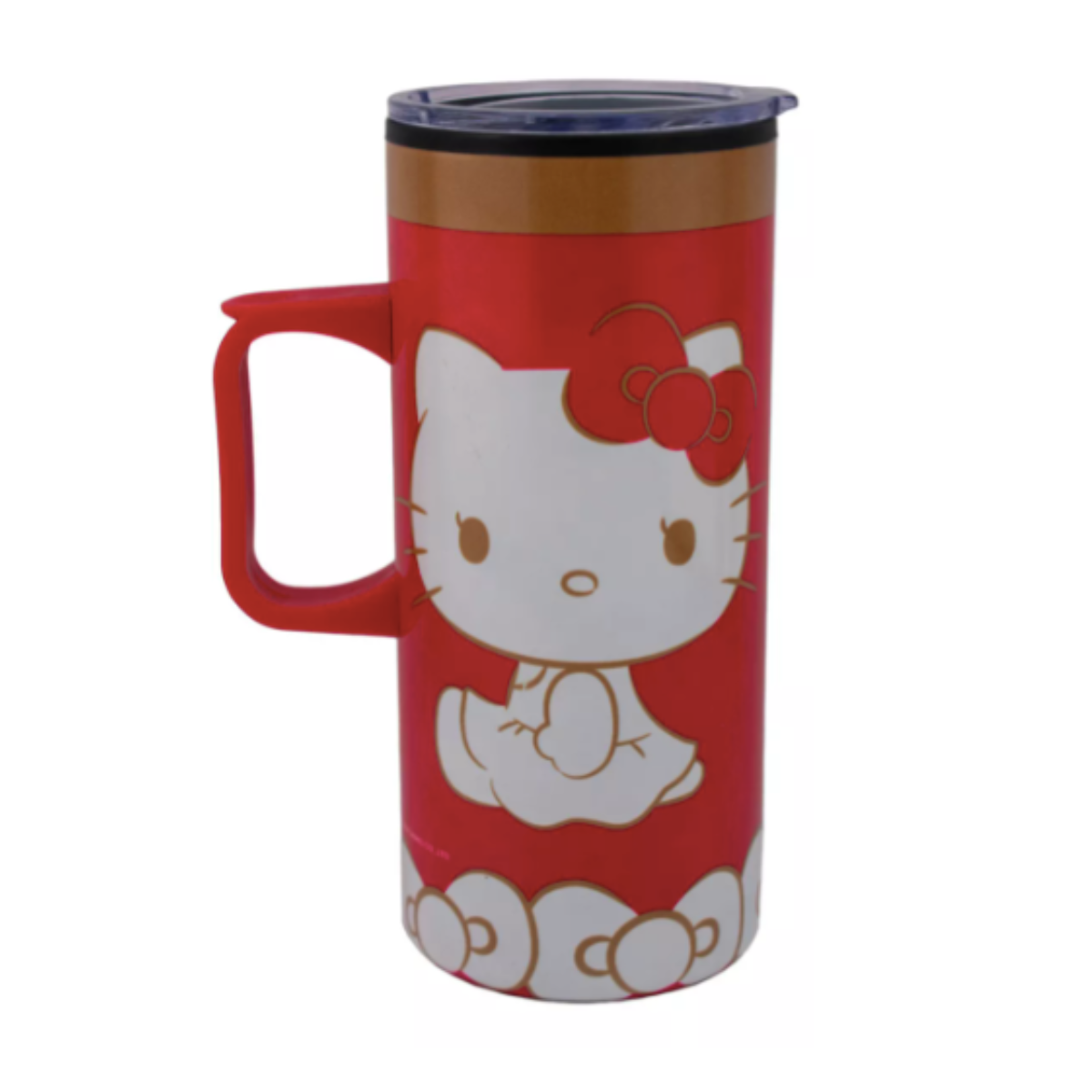 Termo Doble Pared Con Asa Hello Kitty 50 Aniversario 500 Ml Color Rojo