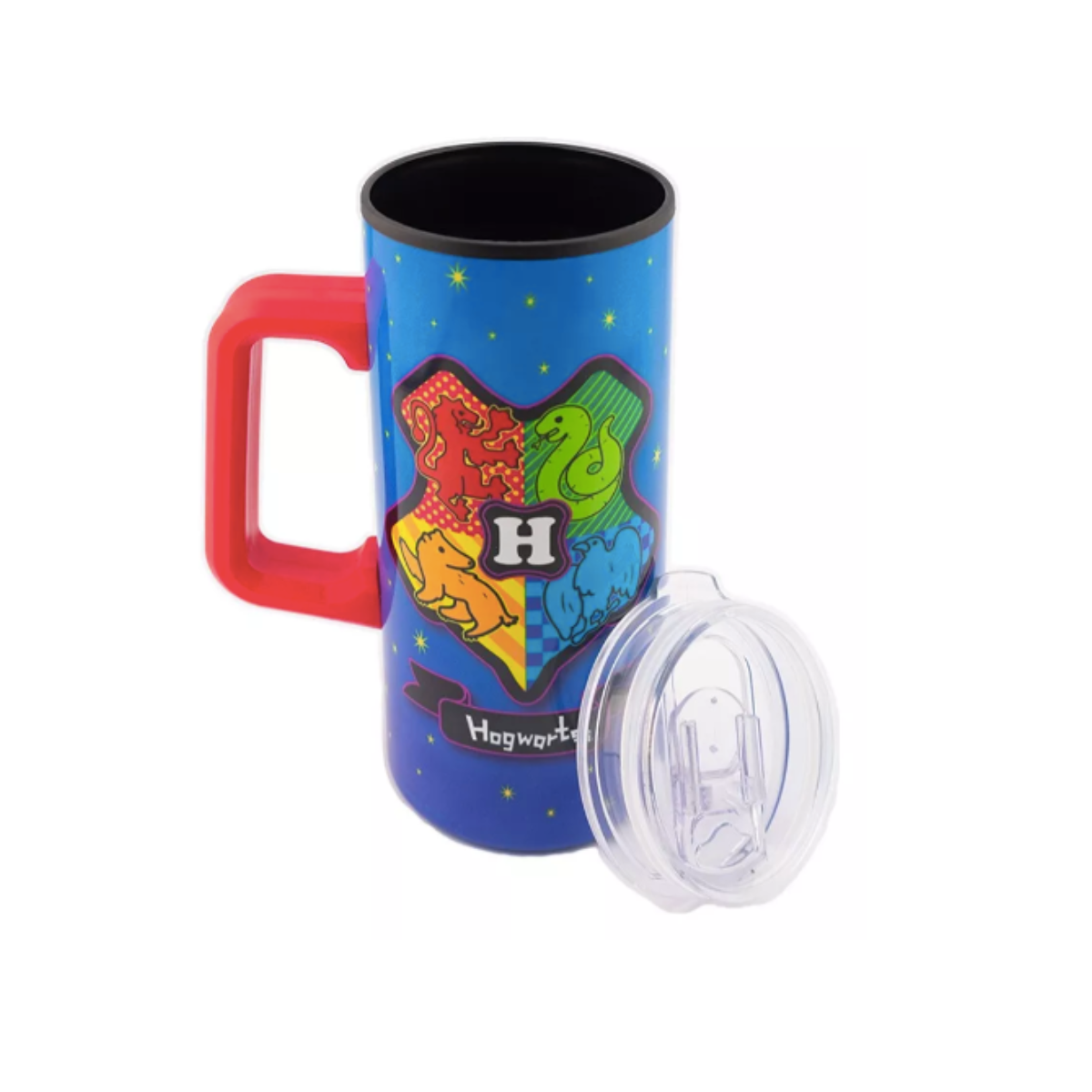 Termo Doble Pared C/ Asa Y Tapa Harry Potter Hogwarts 550 Ml