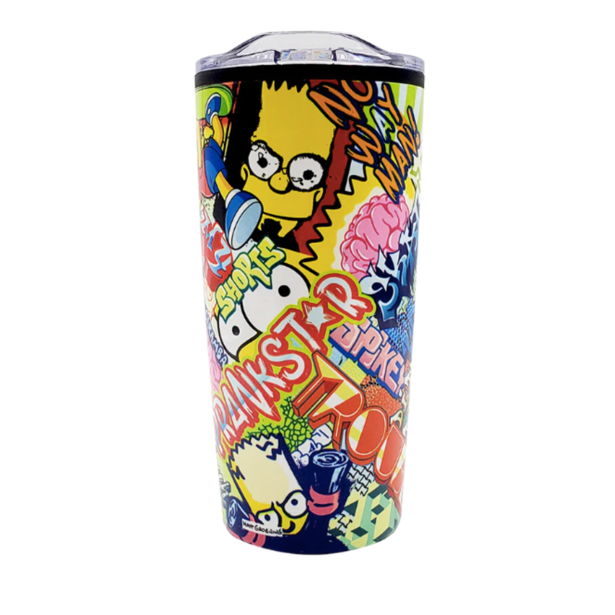 Termo Largo Doble Pared con Tapa Transparente Fun Kids Disney The Simpsons Bart 450ml