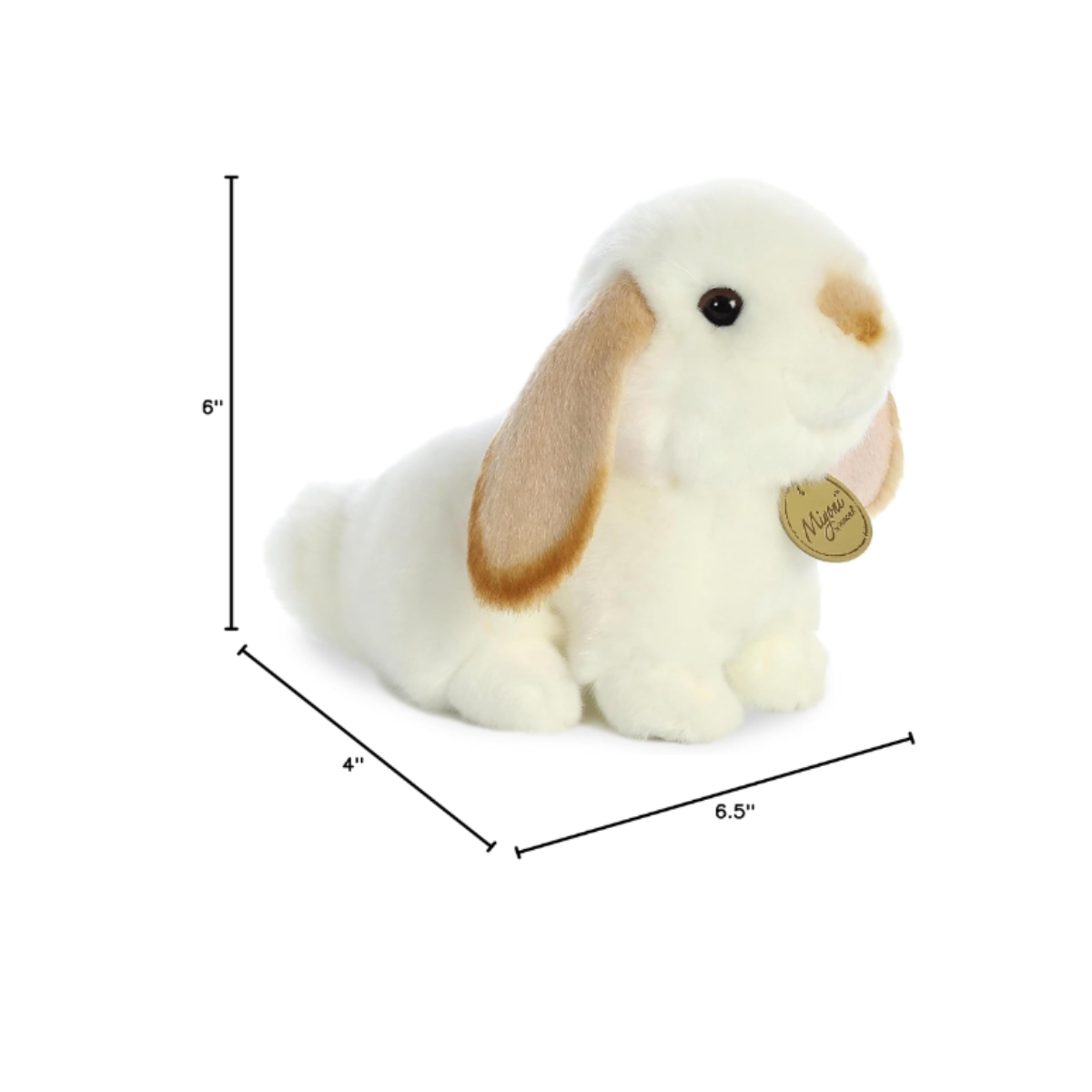 Peluche Conejo Blanco Con Orejas De Lop Aurora Miyoni