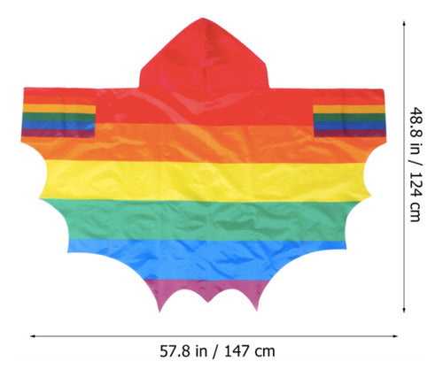 Capa Para Lluvia Arcoíris Colores  147x124cm