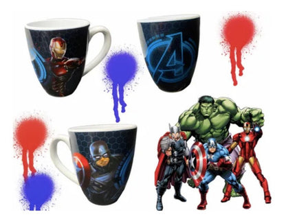 Taza Cerámica Avengers Iron Man Capitan América Brilla